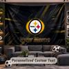 Wall Hanging Tapestry Custom NamePittsburgh Steelers Pattern Personalized Printed Fabric Wall Decor