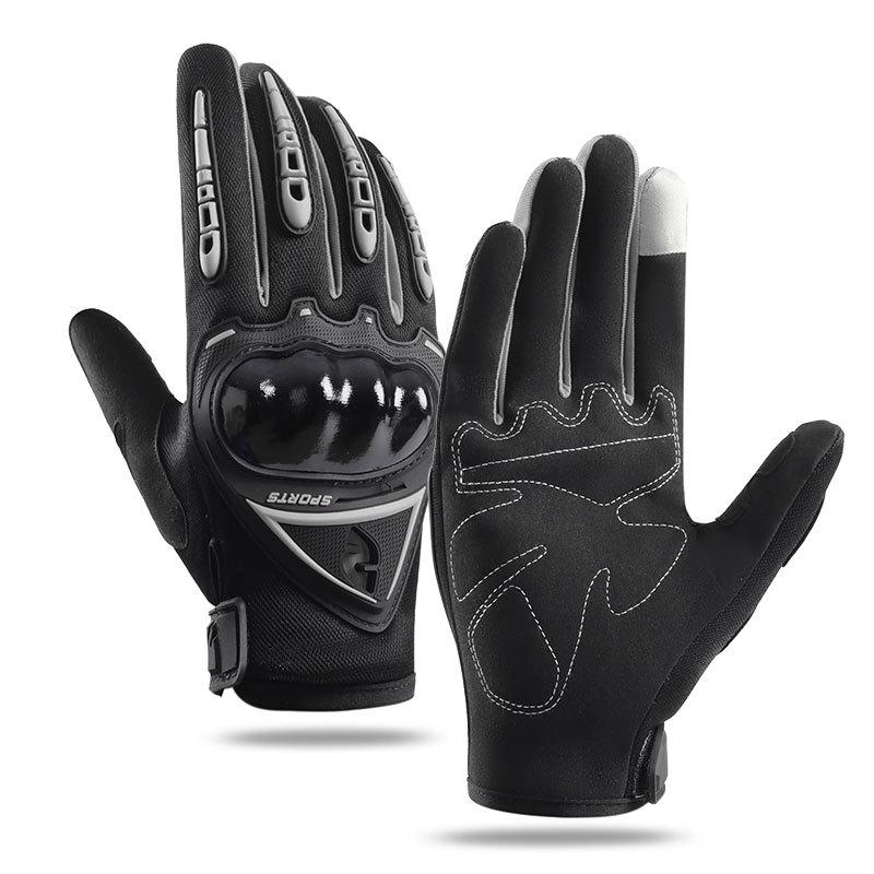 Motorcycle riding full finger touch screen gloves men's sports protection fitness wear-resistant anti-drop locomotive electric vehicle gloves