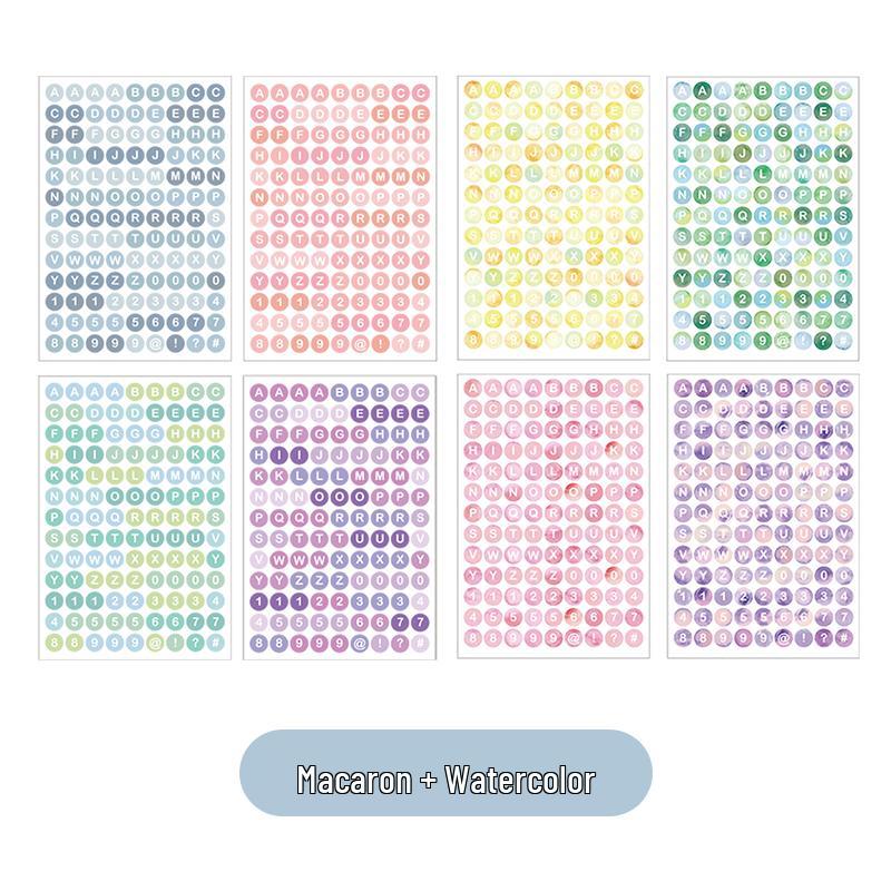 Korean Style Colorful Number & Letter Stickers for Decoration & Album Diaries