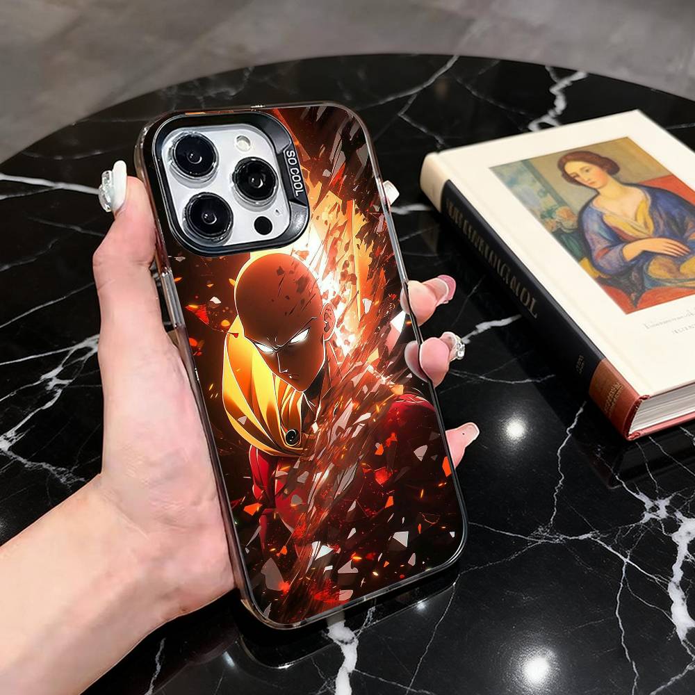 

Cool power O-One P-Punchs Man-opm Phone Case For iPhone 17,16,15,14,13,12,11 Plus,Pro Max,Colorful Silver Phone case Funda Cover iPhone16plus