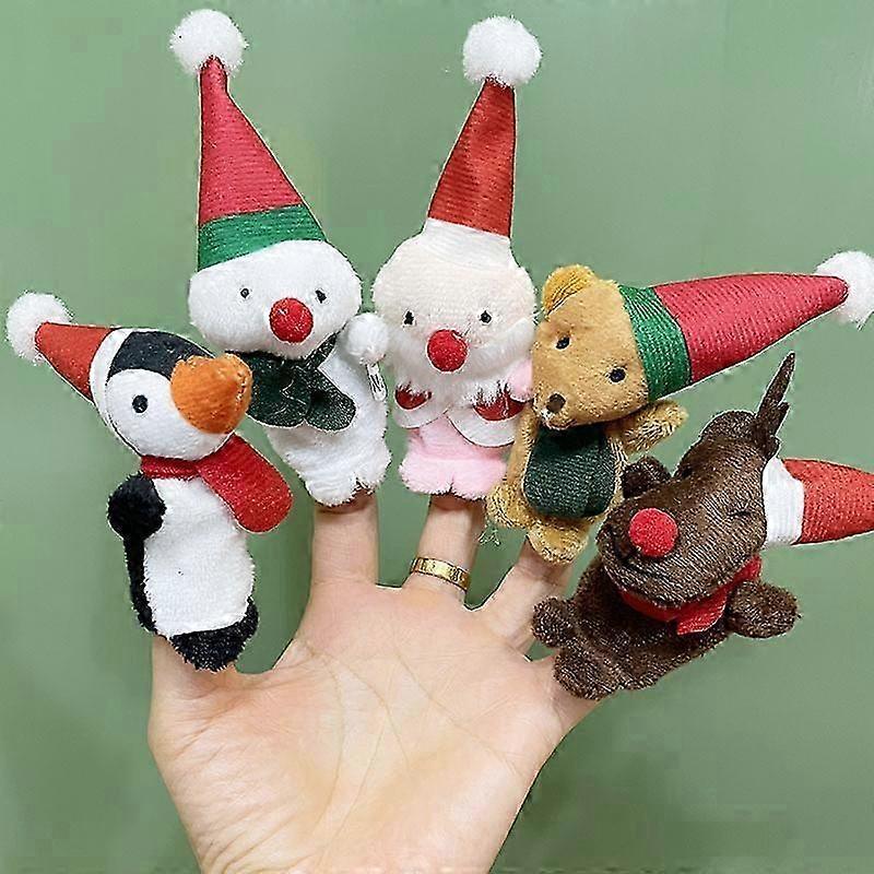 2set Christmas Decor, Christmas Finger Puppets Finger Dolls for Storytelling Christmas Party Favours