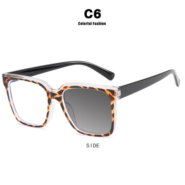 Fashion Luxury Retro Square Photochromic Anti Blue Light Reading Glasses 0 To +6 Stylish Hyperopia Frames For Women