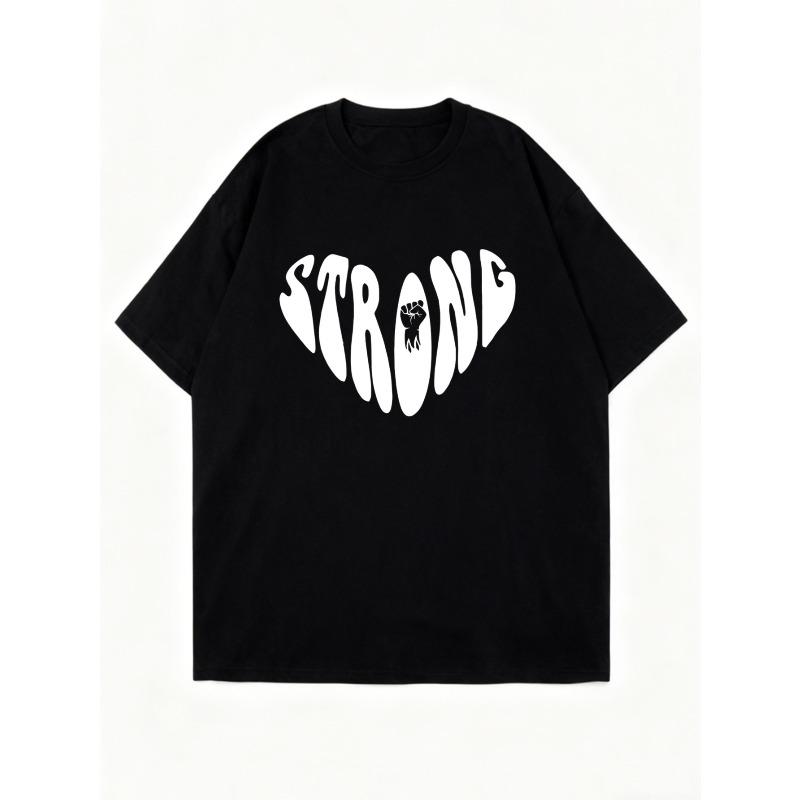 Oversized T Shirt Black Strong Fist Print Graphic Tee For Casual Wear And Activewear