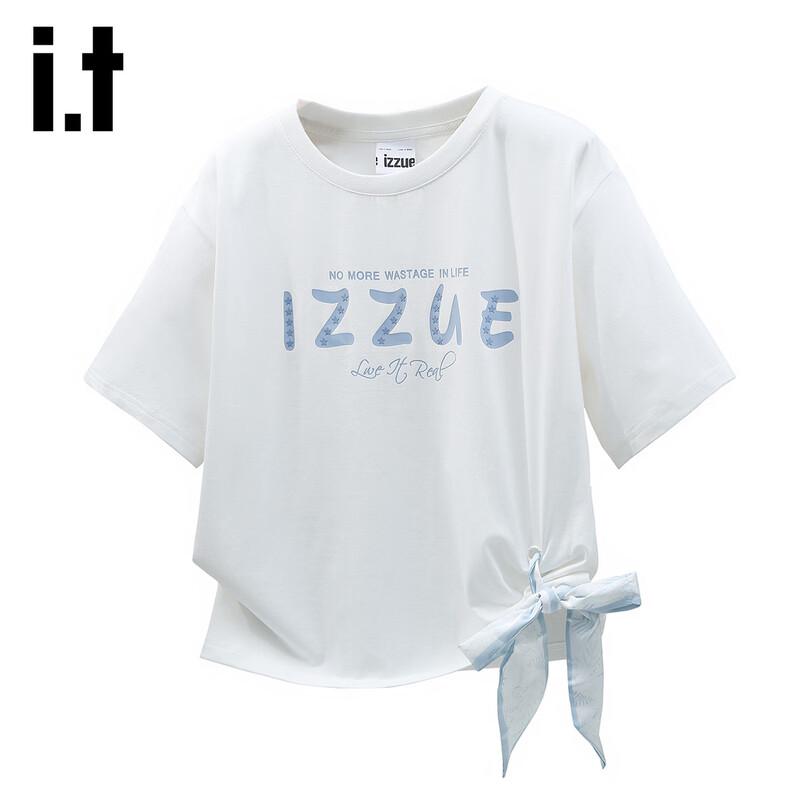 Izzue IT Women s Casual Tie-Scarf Short Sleeve T-Shirt S