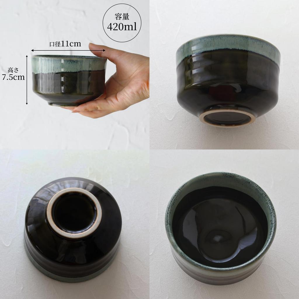 Dolce Duo Matcha Bowl, Kasumi Nagashi Pattern, Mino Ware, Made In Japan, 11cm, Approx. 420ml, Boxed, MW-1857, Perfect for the Tea Ceremony