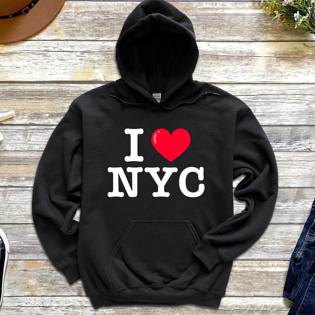 Ich liebe NYC Hoodie | Ich liebe NYC Schreibmaschinen-Stil Pullover Hoodie