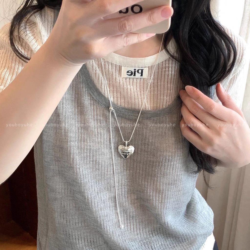 Ins Wind Pearl Necklace Design Collarbone Chain Love Pendant Jewelry
