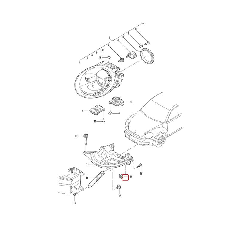 Headlight Bracket Adapter Upper 1K8941297 for VW SEAT SKODA 1K8 941 297
