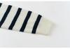 Women's Black & White Striped Single-Breasted Retro Knit Cardigan Sweater