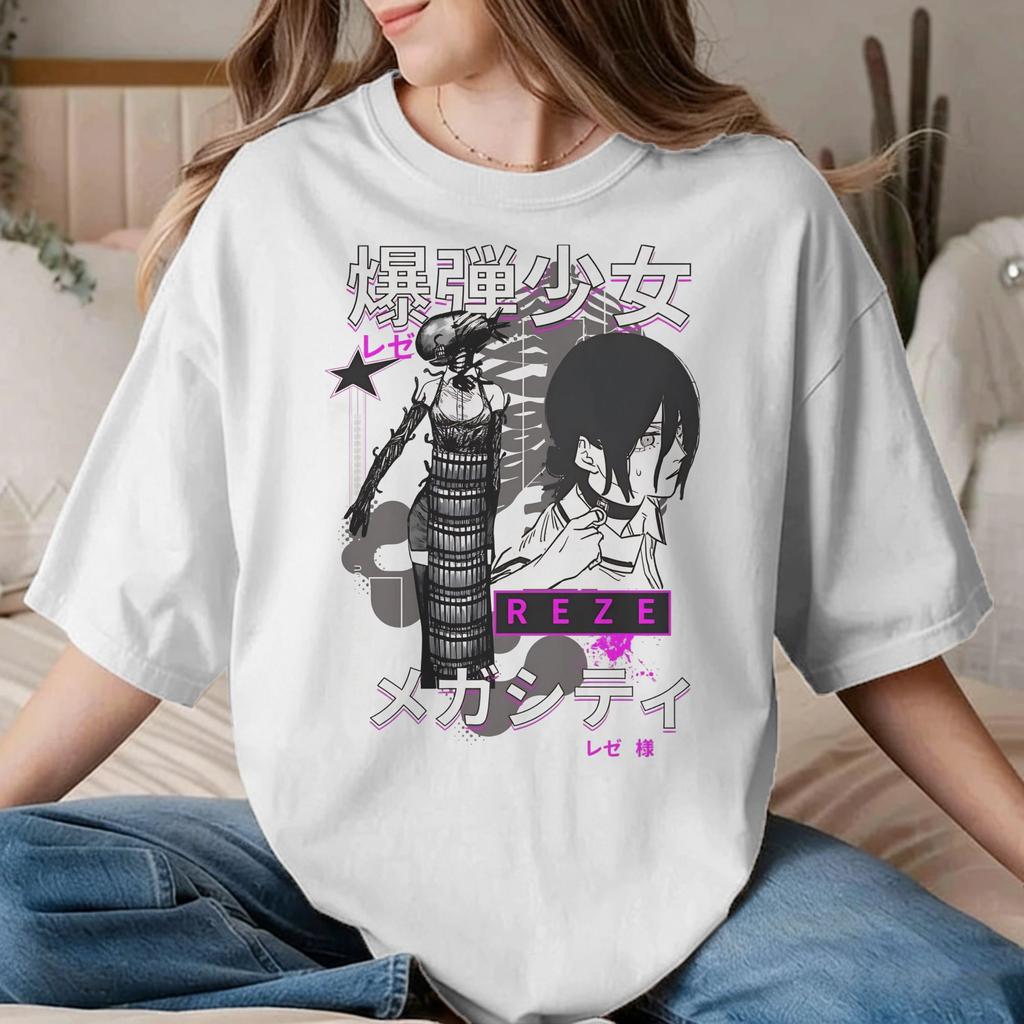 Unisex Unisex Chainsawunisexs Anime T Shirt Power 100 Cotton Clothing Funny Short Sleeve Crew Neck Tees Summer Tshirts