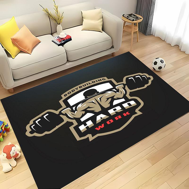GYM Theme 3D Printing Large Area Carpets for Home Living Room  Children's Bedroom Sofa Doormat Kitchen Floor Rugs Anti-slipDecor
