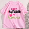 I Got Narcanned At Apple T Shirt Funny Food Short Sleeved Tshirt for Men Women Tee Clothes Loose Casual Cartoon Oversized Y2K