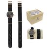 [Q4417] - 'Cameleon' Black Rose Gold Watch Box (2 Bracelets)