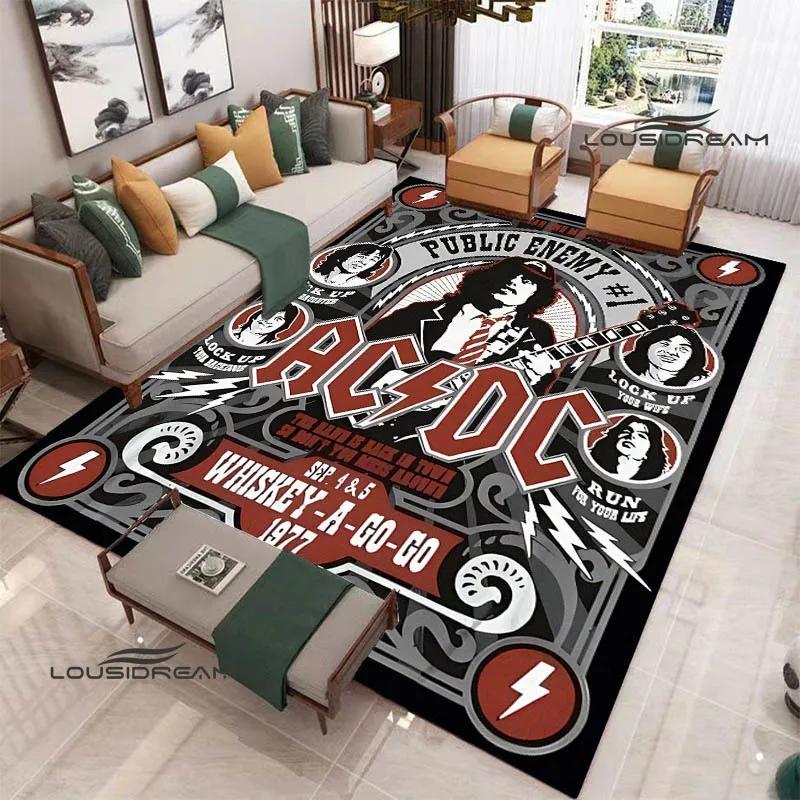 3D Rock Band AC/DC Printed Carpet Yoga Mat Non-slip Carpet Kitchen Mat Room Decor Carpets for Living Room Area Rug Birthday Gift
