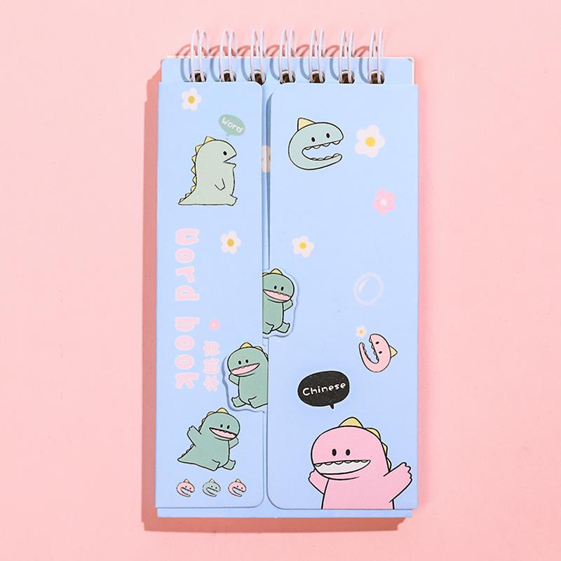 Pocket-Sized Spiral Bound English Vocabulary Notebook with Sticky Notes for Students