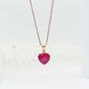 Purple Gold Rose Red Love Pendant Rose Gold Plated Heart Peach Heart Pendant Necklace Collarbone Chain