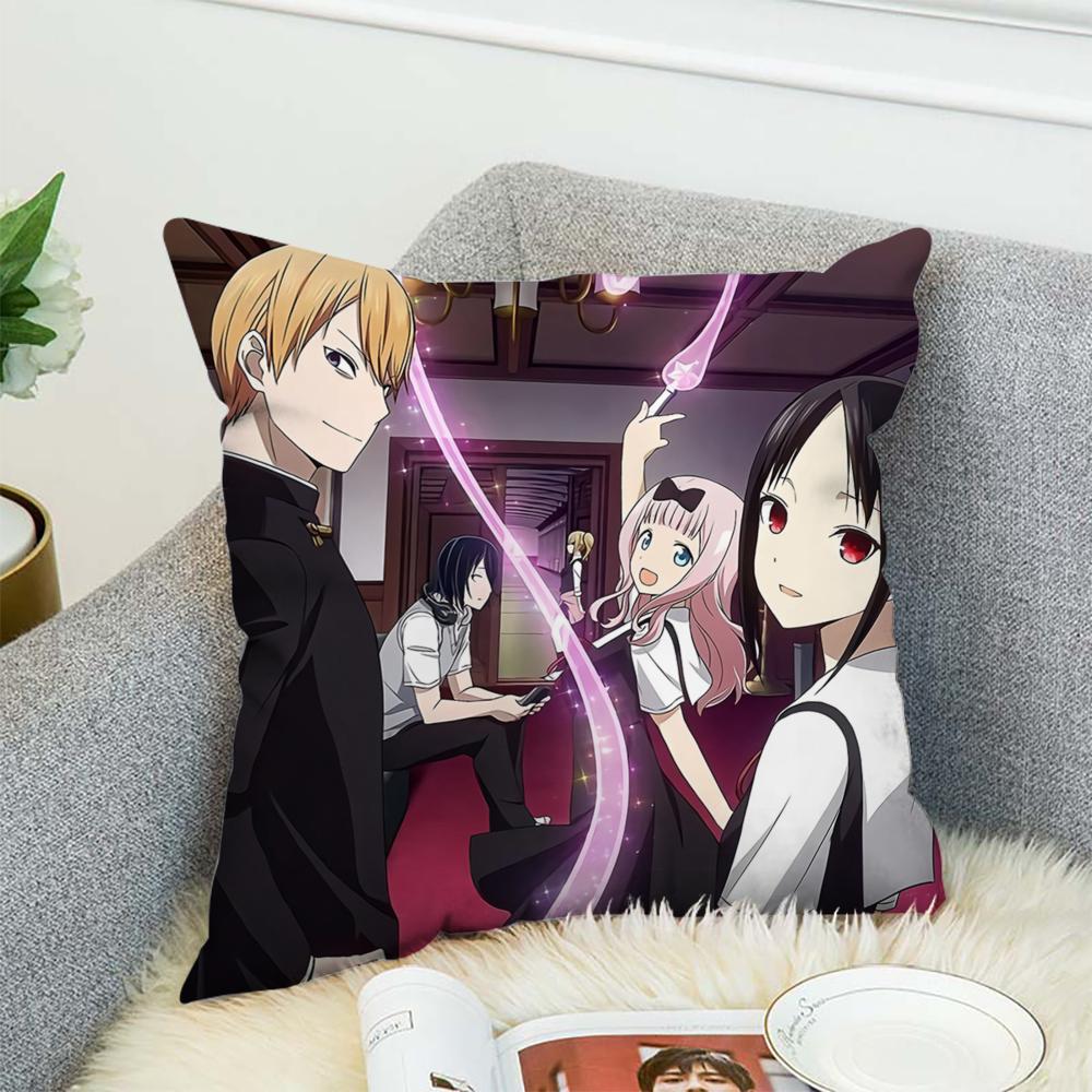 Fronha Kaguya Sama Love Is War Para Carro Sofá Decorativa Casa Estampa Dupla Face Pelúcia Quadrada Almofada de Lançamento Capa de Almofada