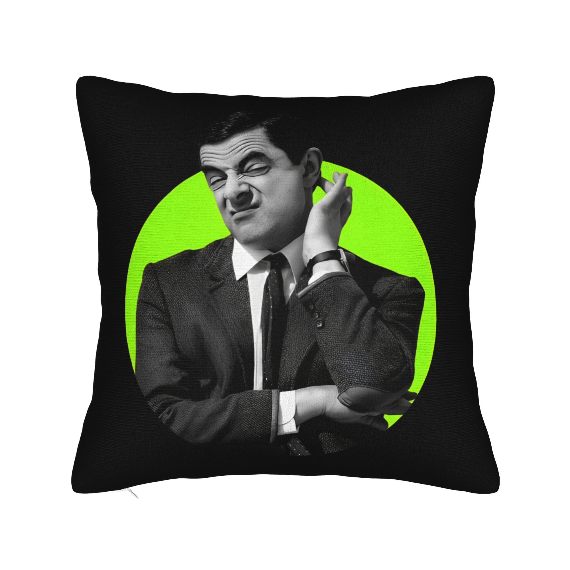 

Mr Beans Square Pillow Case Cushion Covers Awesome Polyester Decor Pillowcase for Sofa 18x18 30x30cm 12x12in