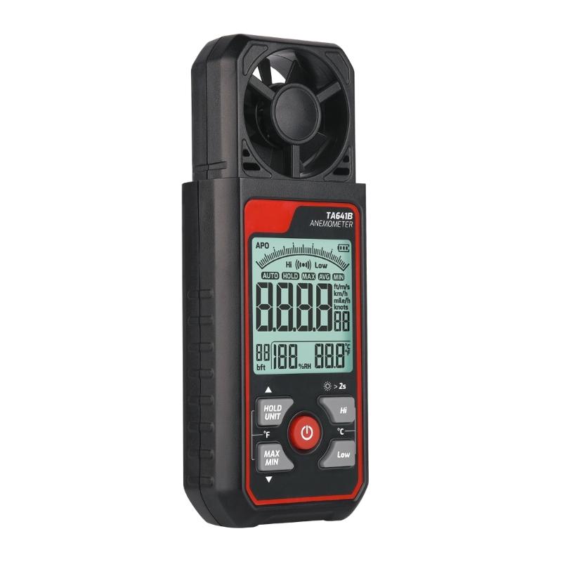 Portable Digital Anemometer Handheld Wind Speed Meter Compatible for Measuring Temperature WindChills with Backlamp LCD