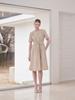 Koes Cotton Pleated Dress_Beige