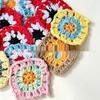 Hand-knitted Granny Square Flower Pieces: Crochet Clothing and Bag Decoration Accessories