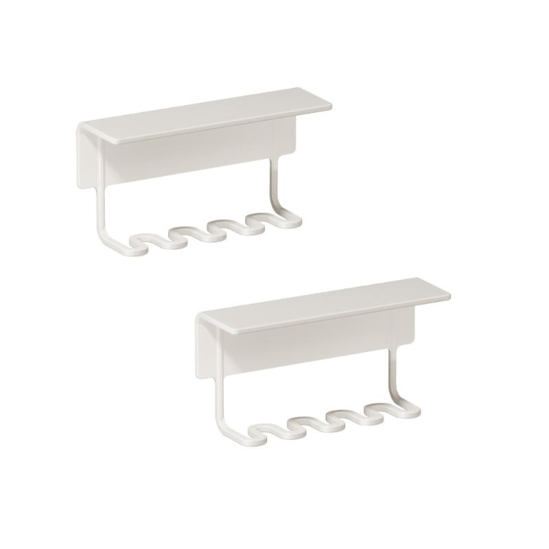 Selfadhesive 4 Slot Toothbrush Rack With Strong Adhesive Wall Mounted Bathroom Storage For Toothpaste And Accessories 2X