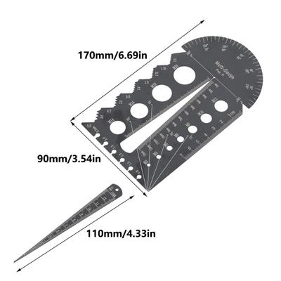 Stainless Steel Thread Screw Gauge Accuracy Thread Measuring Tool for Accurate Metric and British Measurements