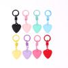 2Pcs Cute Candy Color Heart Keychain Korean Simple Love Keyring Bag Pendant Hanging Decoration Car Key Holder Couple Gifts