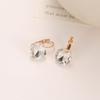 Elegant Square Crystal Stud Earrings with Zircon Ear Cuffs: A Simple Yet Luxurious Style