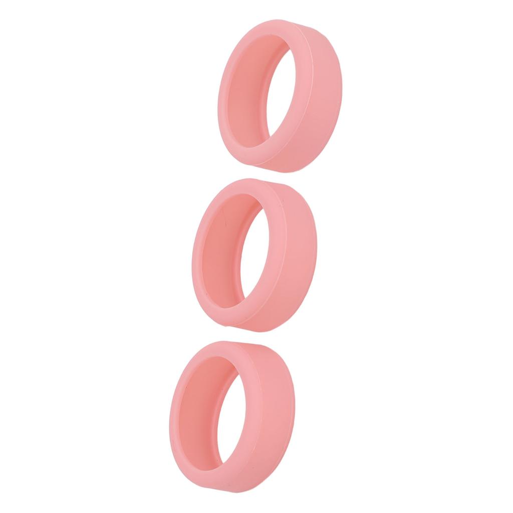 3PCS Silicone Ring Covers for Smart Ring Scratch Resistant Skin Friendly Elastic Ring Protector Protective Sleeve Pink M for Size 11 12 13
