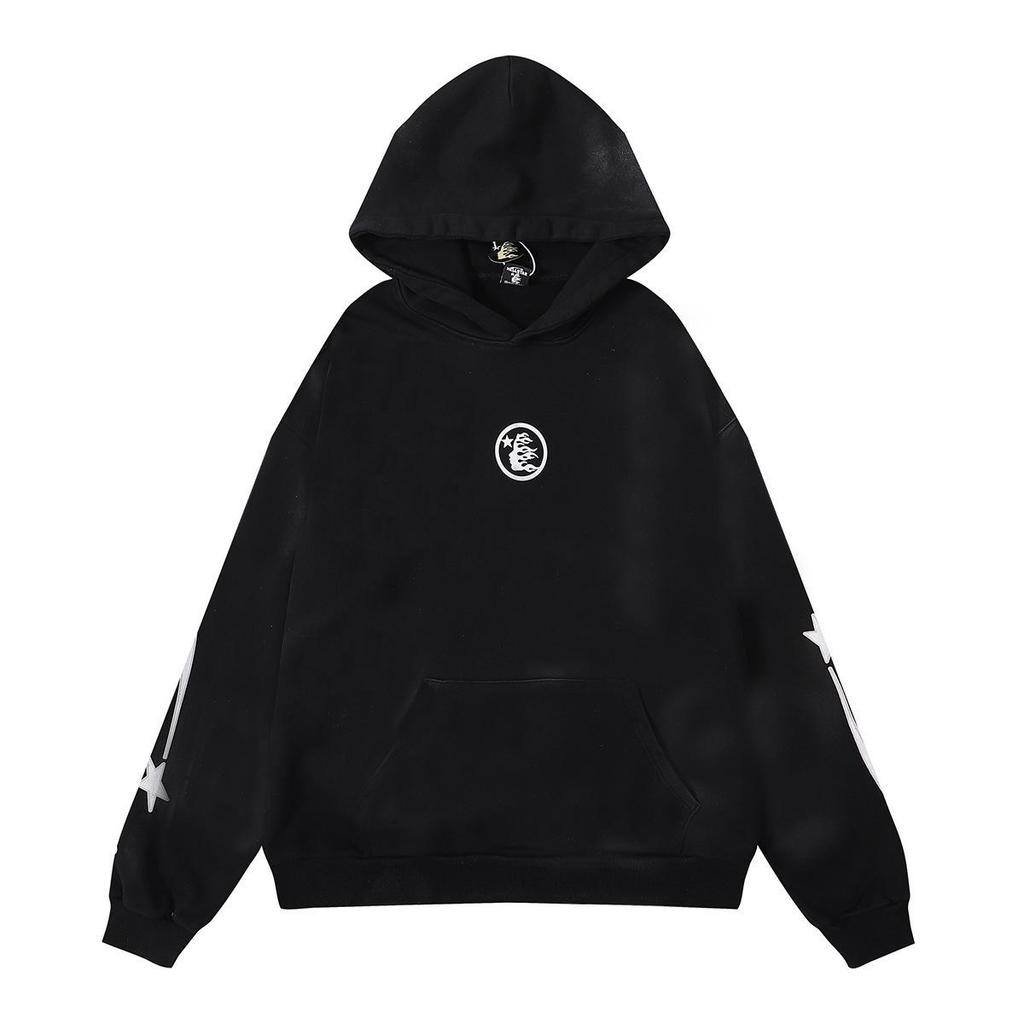 Unisex Retro Distressed Letter Print Hoodie für Herbst/Winter