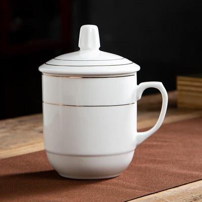 Keramik-Bürotasse mit Deckel