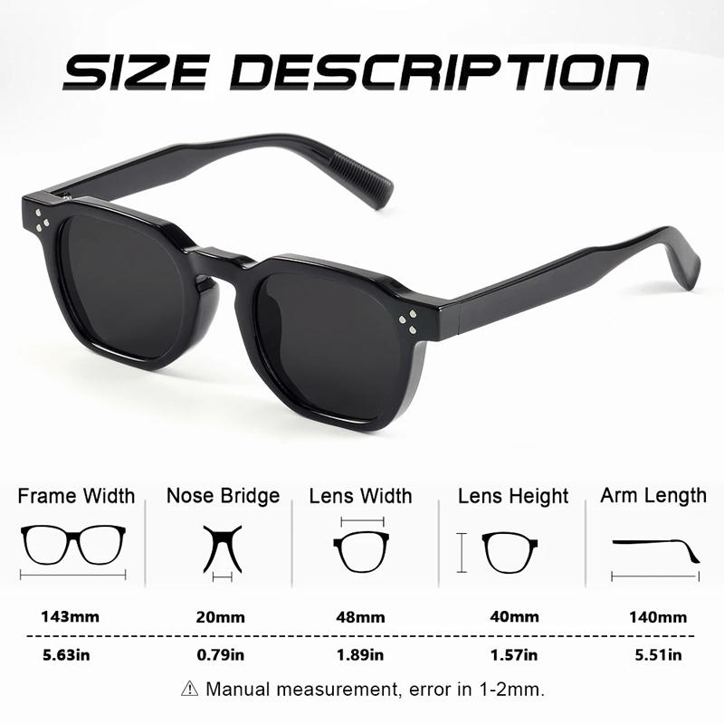  Square Rivets Sunglasses for Women Men Vintage Trend Trending Sun Glasses Ladies Beach Shades Male Female UV Protection