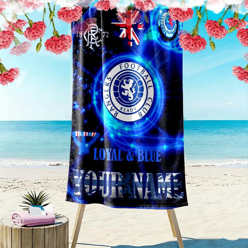 Name Custom Rangers fc Print Beach Towel, Large Soft Quick Dry Towel for Beach Camping Swimming