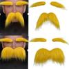Self Adhesive Fake Beard Yellow Color Cosplay Outfit Accessories Mustaches Set  Outfit Styling