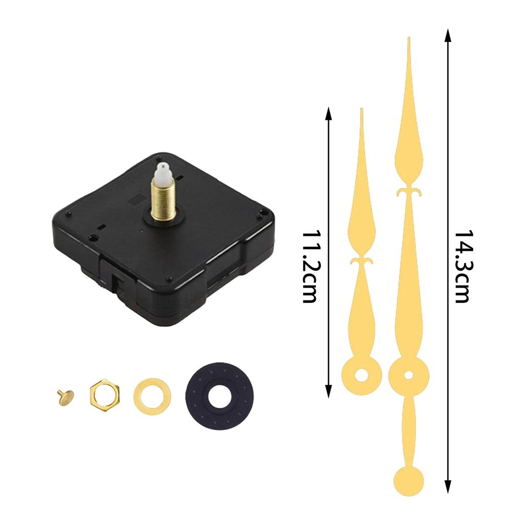 Quartz DIY Wall Clock Movement Mechanism Battery Operated DIY Repair Parts Replacement Long Spade Hands