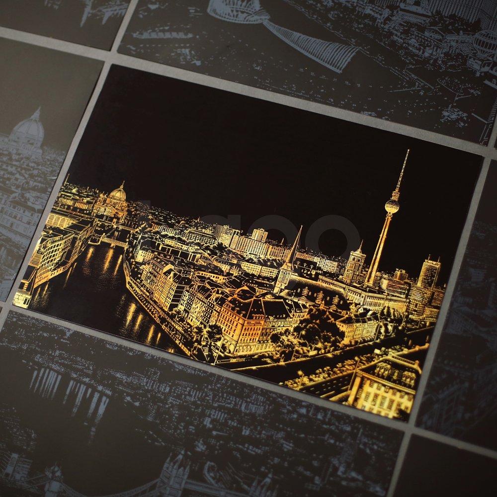Lago Design Scratch Night View Berlin Includes one design scratch one plain scratch and one scratch stick Japanese NV-BER card, card, [Official
