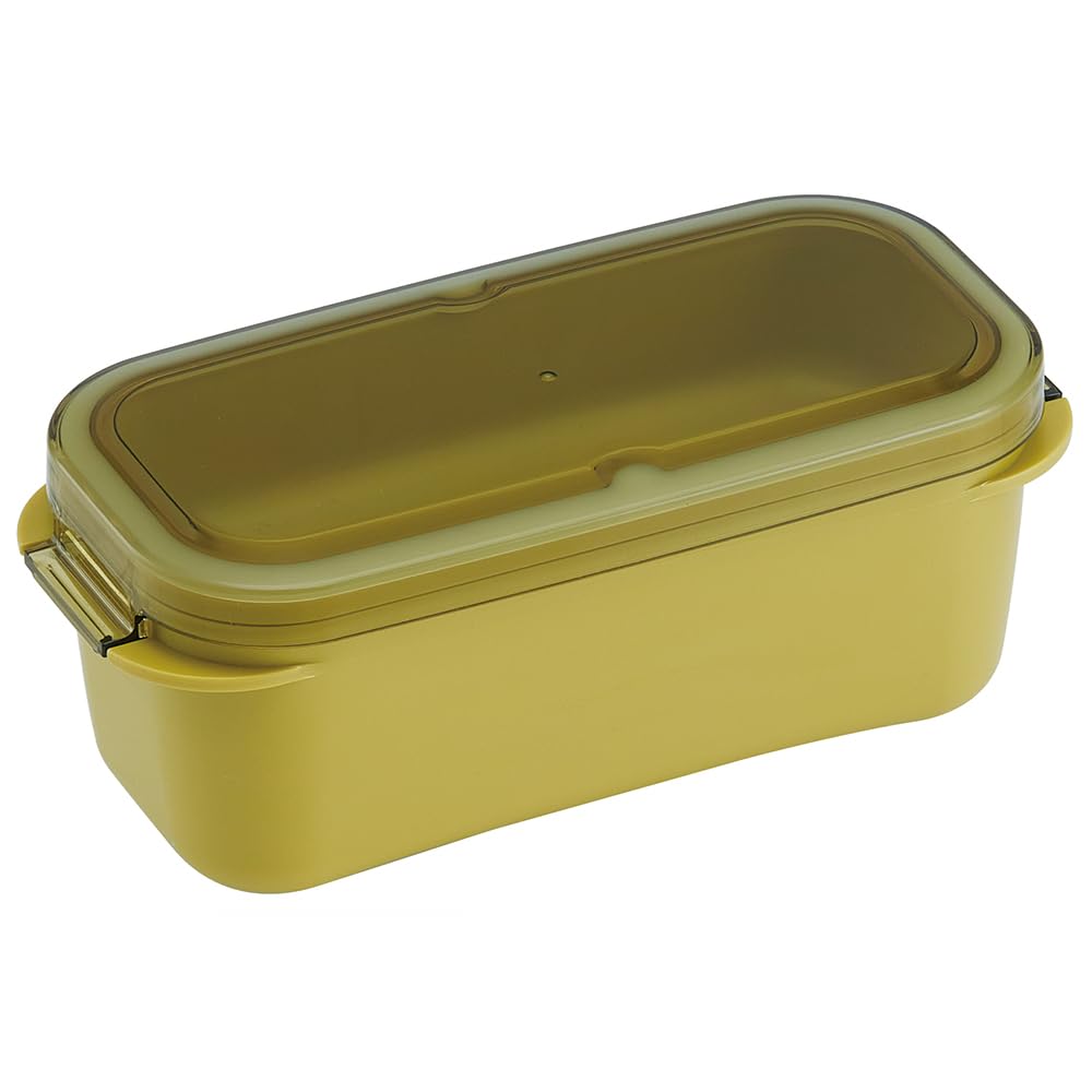 Skater 2-Tier Lunch Box, 570ml, Integrated Gasket, Easy to Clean, Dishwasher Safe, Microwave Safe, Made in Japan, Amber Yellow PALB6-A