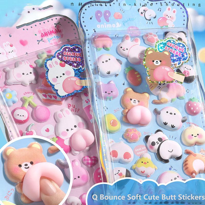 Bunny Cute Stereo Foam Stickers Self-Adhesive Stickers For Scrapbooking Diy Crafts  Decoration Cartoon Decorative Stickers