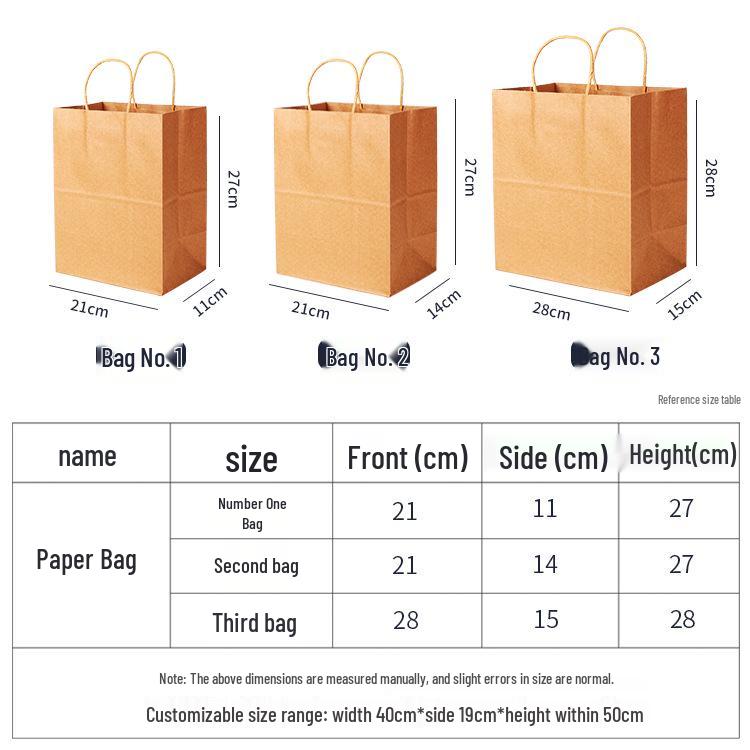 Custom Kraft Paper Takeout & Gift Bags for Pastry, Tea, and Shopping