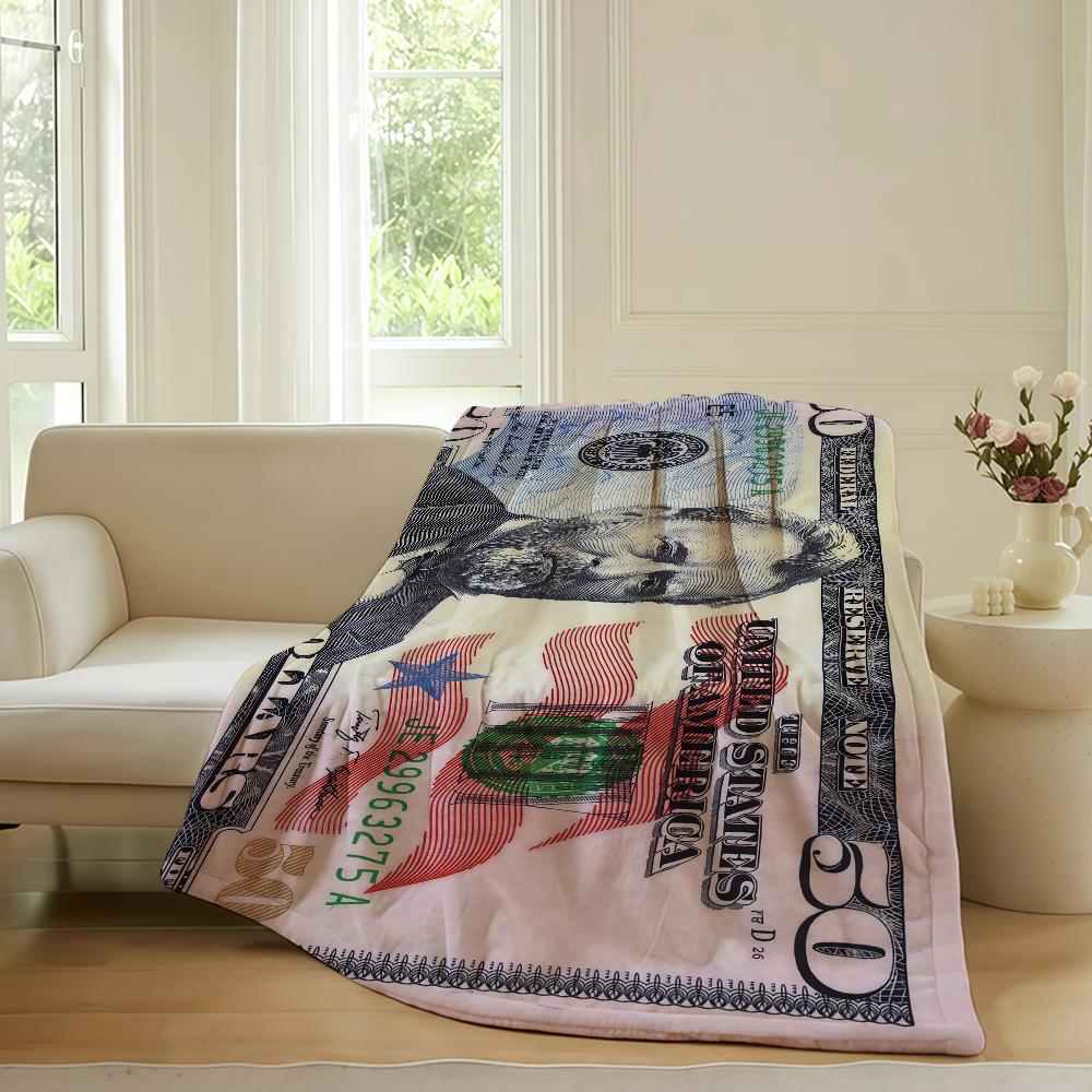 Fashion print Dolar Dolar Blanket For Sofa Office Bed Plane Travel Sleep Read Relax Camping Soft And Warm