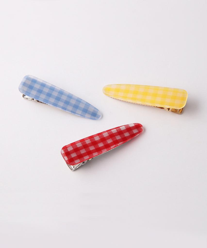 Dana Burton Gingham Check Crocodile Clip