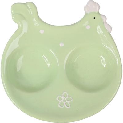 Ceramic Salt and Pepper Shaker In the Shape of a Hen - Easter Table Decoration, Light Green