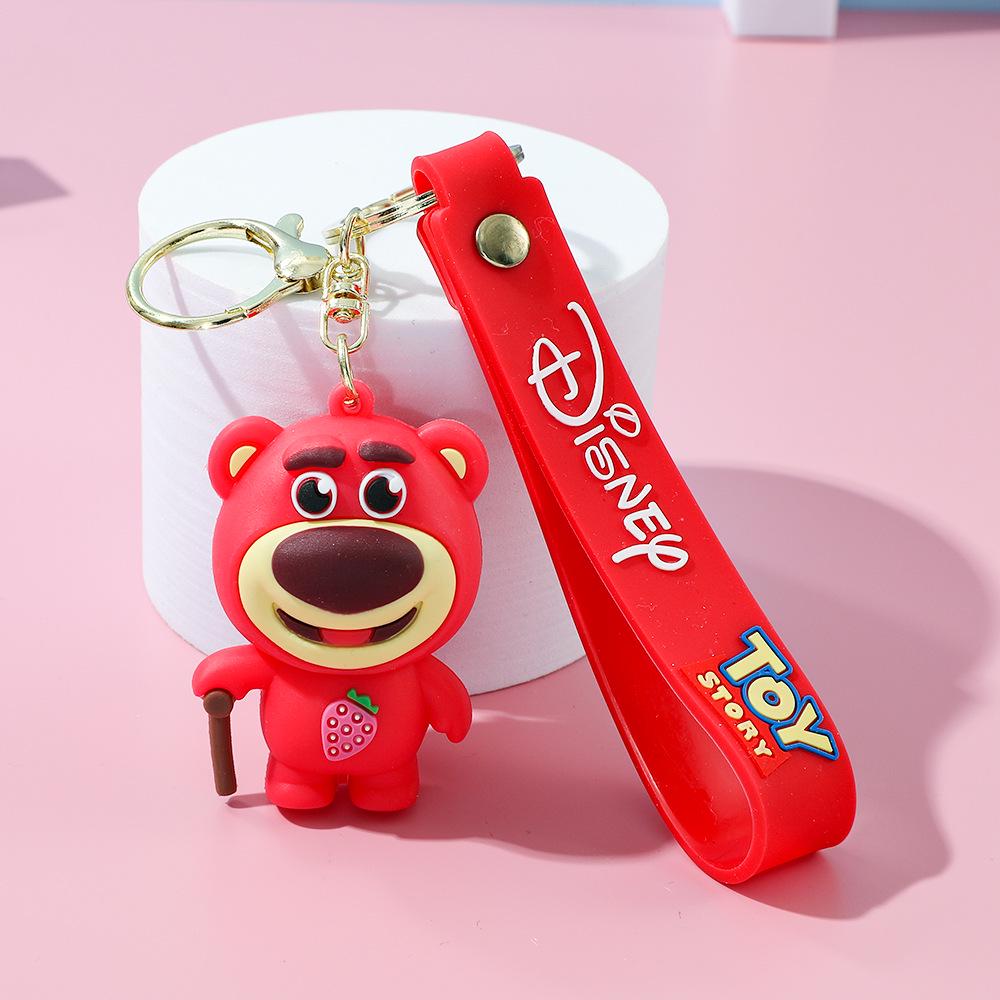 Best-Selling Toy Story Figures Keychain: Three-Eyed Alien, Buzz Lightyear, and Strawberry Bear Charms