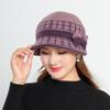 Autumn and Winter Women's Hat with Bow Middle-aged and Elderly Outdoor Warm Hat Knitted Hat