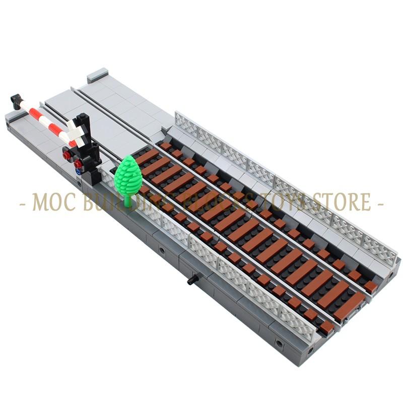 Moc Urban Transportation System Blocks City Traffic Network Signal Lights & Railway Public Building Bricks Creative Design Toys