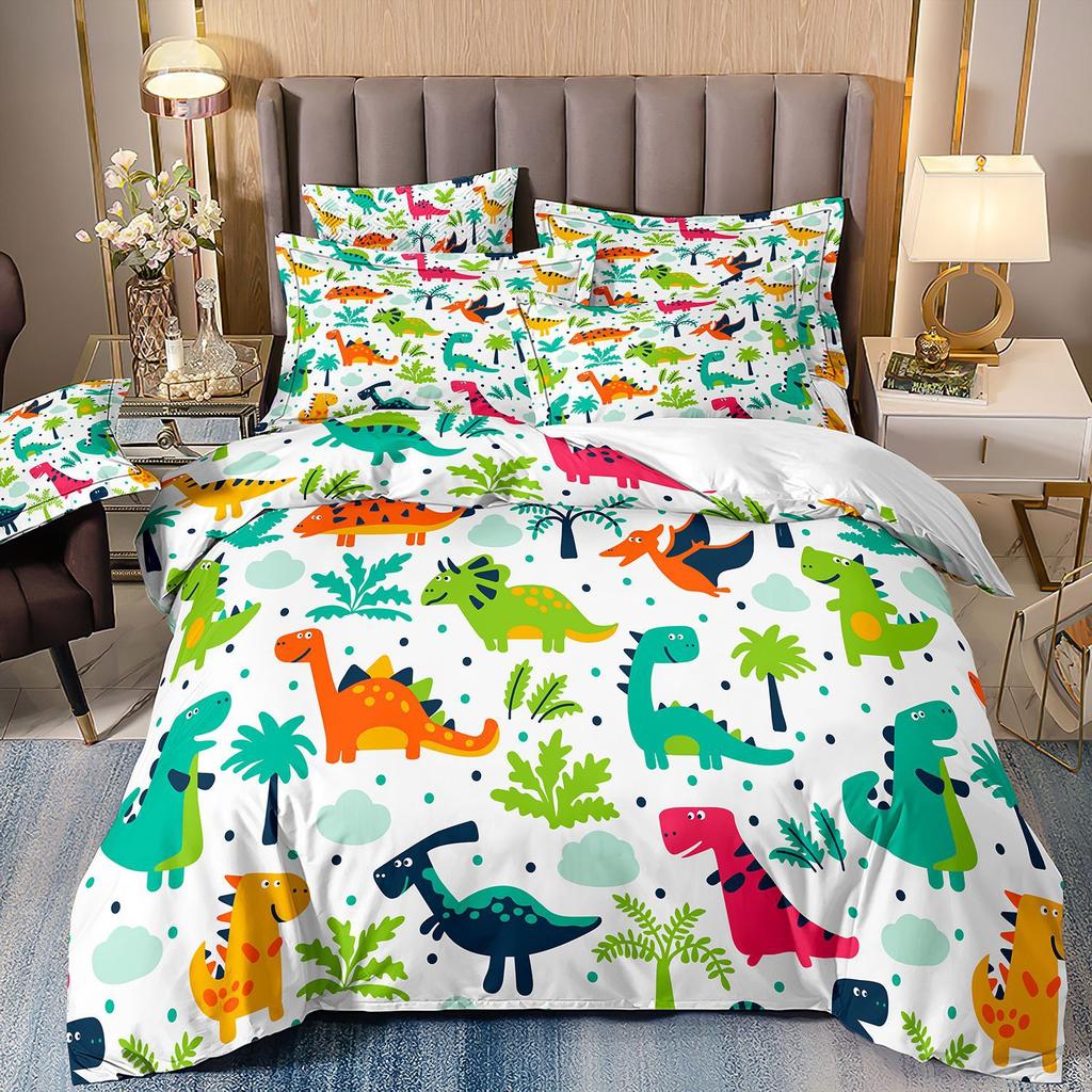 Children'S Cartoon Animal Panda Dog Toy Car Bedding 3D Digital Printing Three-Piece Set