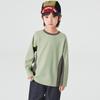Boys' Waffle Patchwork Color Block Long Sleeve T-Shirt