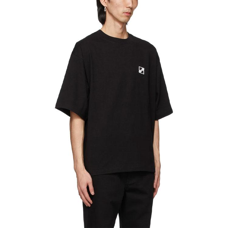 We11done Logo Patch High Street Short Sleeve T-Shirt Unisex Tops Black WD-TT1-21-544-U-BK