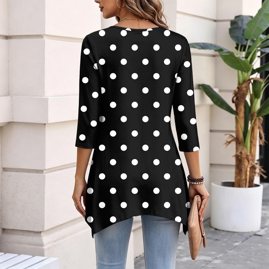 Women's Fashion Casual 3/4 Sleeve Pullover Top for Everyday Wear